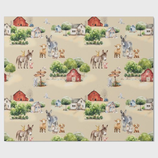 Farm Land Seamless Pattern Craft and Geschenkpapier (Flach)