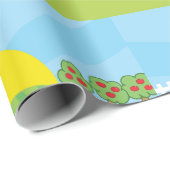 Farm Landscape Red Barn Silo Apple Trees Geschenkpapier (Rolleneckpunkt)