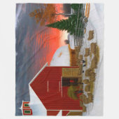 Farm Life Barnyard in Winter Horatio Shaw 1885 Fleecedecke (Vorderseite)