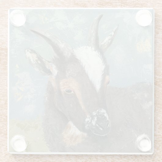 Farm Life-Graue Ziege Glasuntersetzer (Rückseite)