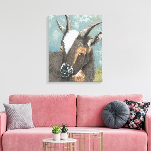 Farm Life-Graue Ziege Leinwanddruck (Insitu (Wohnzimmer))