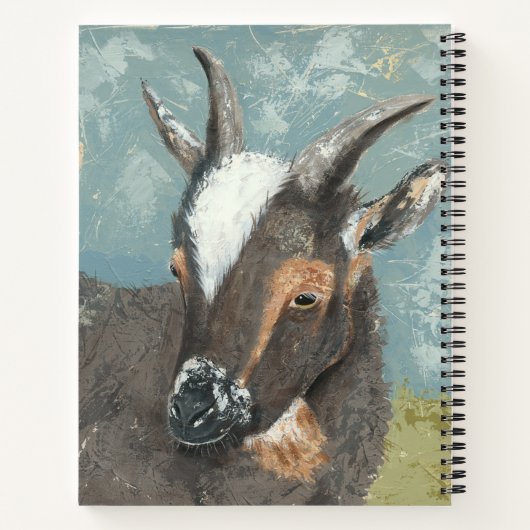 Farm Life-Graue Ziege Notizblock (Rückseite)