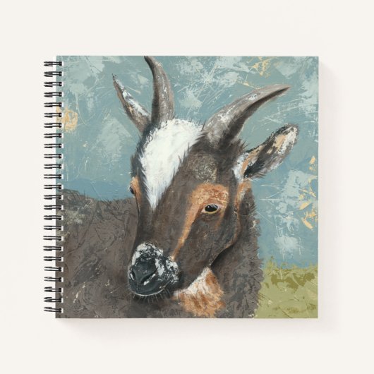 Farm Life-Graue Ziege Notizblock (Vorderseite)