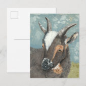 Farm Life-Graue Ziege Postkarte (Vorne/Hinten)