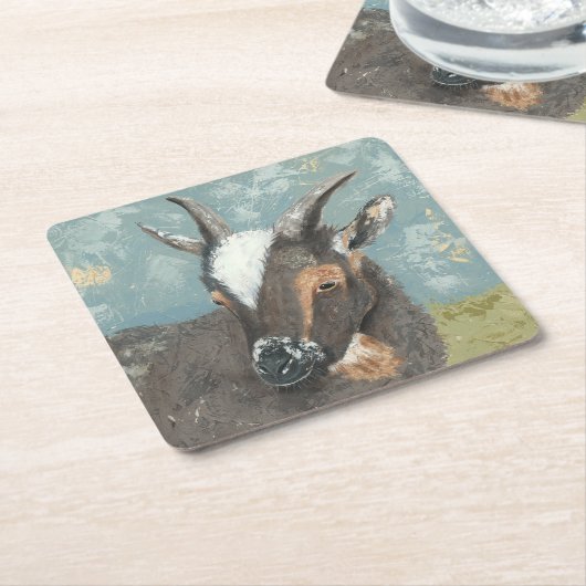 Farm Life-Graue Ziege Rechteckiger Pappuntersetzer (angewinkelt)