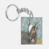 Farm Life-Graue Ziege Schlüsselanhänger (Vorderseite links)