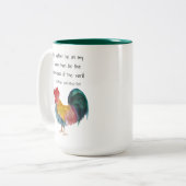 Farm Life Rooster George Washington Zitat Zweifarbige Tasse (Vorderseite Links)