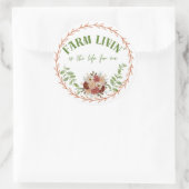 Farm Livin' Runder Aufkleber (Tasche)