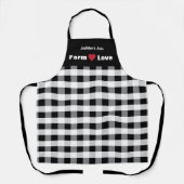Farm Love Custom Black White Check Schürze (Vorderseite)