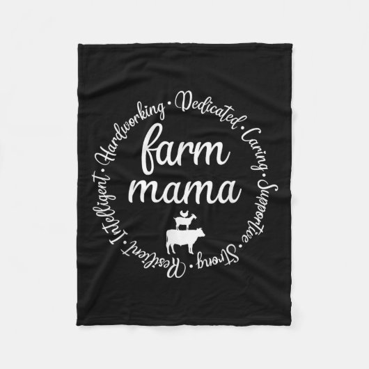 Farm Mama Hardworking Dedicated Goat Chicken G Cow Fleecedecke (Vorderseite)