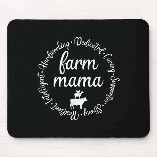 Farm Mama Hardworking Dedicated Goat Chicken G Cow Mousepad (Vorne)