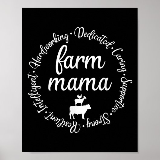 Farm Mama Hardworking Dedicated Goat Chicken G Cow Poster (Vorne)