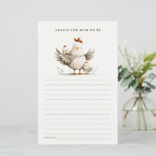 Farm Mum Baby Chick Advice For Mum Baby Shower (Stehend Vorderseite)