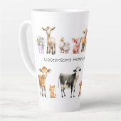 Farm Name Bauernhoftiere Latte Tasse (Linke Ecke)
