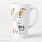 Farm Name Bauernhoftiere Latte Tasse (Rechts)