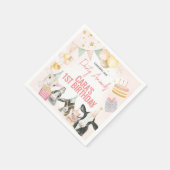 Farm Party Animals Birthday Party Square Serviette (Ecke)