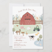 Farm Party Animals Kids Birthday Invitation Einladung (Vorderseite)