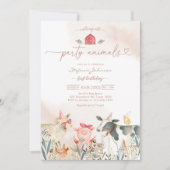 Farm Party Animals Kids Birthday Invitation Einladung (Vorderseite)