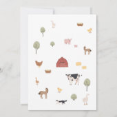 Farm Party Animals Kids Birthday Invitation Einladung (Rückseite)