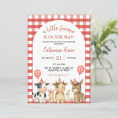 Farm Party Baby Shower Invitation Einladung (Stehend Vorderseite)