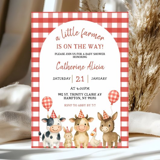 Farm Party Baby Shower Invitation Einladung