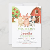 Farm Party Birthday Invitation Einladung (Vorderseite)
