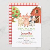 Farm Party Birthday Invitation Einladung (Vorne/Hinten)