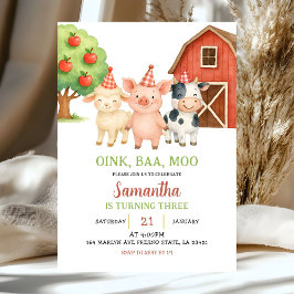 Farm Party Birthday Invitation Einladung