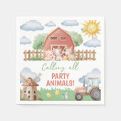 Farm Party Birthday Paper Napkins Serviette (Vorderseite)