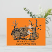 FARM PARTY Farm Traktor Ghosts KÜRBISLATERNE Einladung (Stehend Vorderseite)