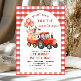 Farm Party First Birthday Invitation Einladung