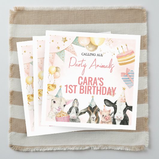 Farm-Party-Tiere Geburtstagsfeier Quadrat Serviette