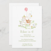 Farm Petting Zoo Geburtstagsparty Einladung (Vorne/Hinten)