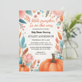 Farm Pink Blue Boho Girl Boy Fall Baby Dusche Einladung (Stehend Vorderseite)