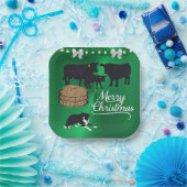 Farm Ranch Black Angus Rind und Hund Weihnachten Pappteller (Party)