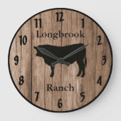 Farm Ranch oder Stable Name 10 Custom Barnwood Sty Große Wanduhr (Vorderseite)