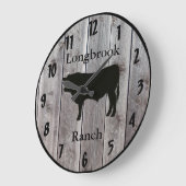 Farm Ranch oder Stable Name 4 Eigener Stangenholz Große Wanduhr (Winkel)
