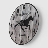 Farm Ranch oder Stable Name Custom Barnwood Stylin Große Wanduhr (Winkel)