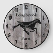 Farm Ranch oder Stable Name Custom Barnwood Stylin Große Wanduhr (Vorderseite)