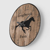 Farm Ranch or Stable Name 9 Custom Barnwood Style Große Wanduhr (Winkel)