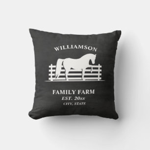 Farm Ranch Pferd Schwarzes Whiteboard Weiße Famili Kissen