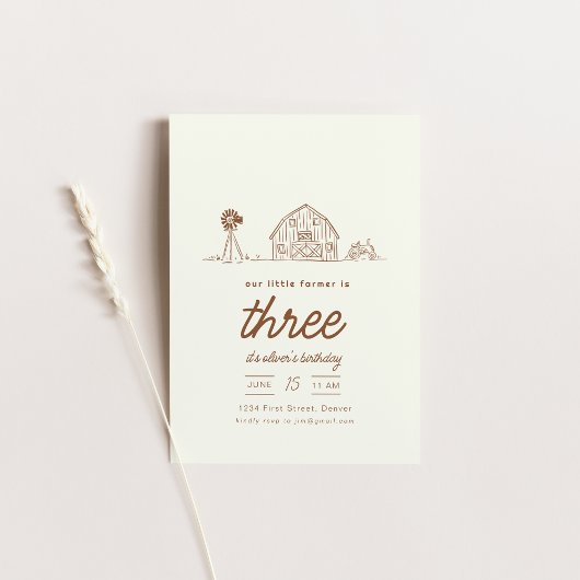 Farm Ranch Traktor Geburtstagsparty Einladung