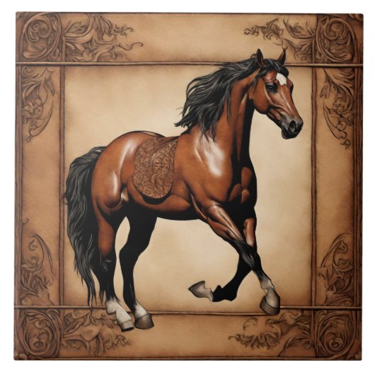 Farm Ranch Western Land Reitpferd Fliese (Vorderseite)