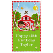 Farm Red Barn Afrikanisches Mädchen Happy Birthday Kleine Geschenktüte (Rückseite)