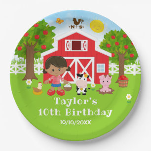 Farm Red Barn American Girl Birthday Party Pappteller
