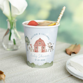 Farm Red Barn Animal Baby Shooting Paper Cups Pappbecher