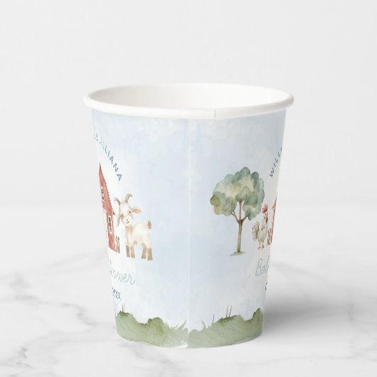 Farm Red Barn Animal Baby Shooting Paper Cups Pappbecher (Rechts)