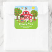 Farm Red Birthday Afrikanische Amerikanerin Danke Quadratischer Aufkleber (Tasche)