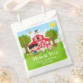 Farm Red Birthday Black Hair Girl Vielen Dank Geschenktütchen (Ausgeschnitten)