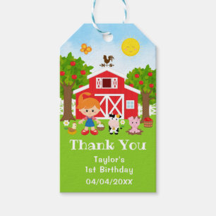 Farm Red Birthday Red Hair Girl Vielen Dank Geschenkanhänger